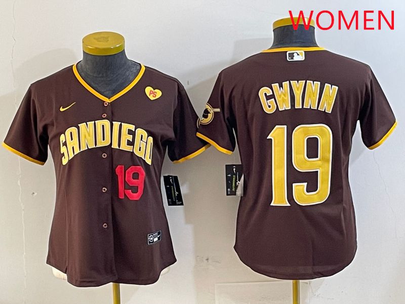 Women San Diego Padres #19 Gwynn Brown Game 2025 Nike MLB Jersey style 2